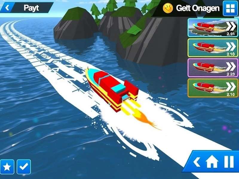 River Rush Rider customization options showing different boat designs