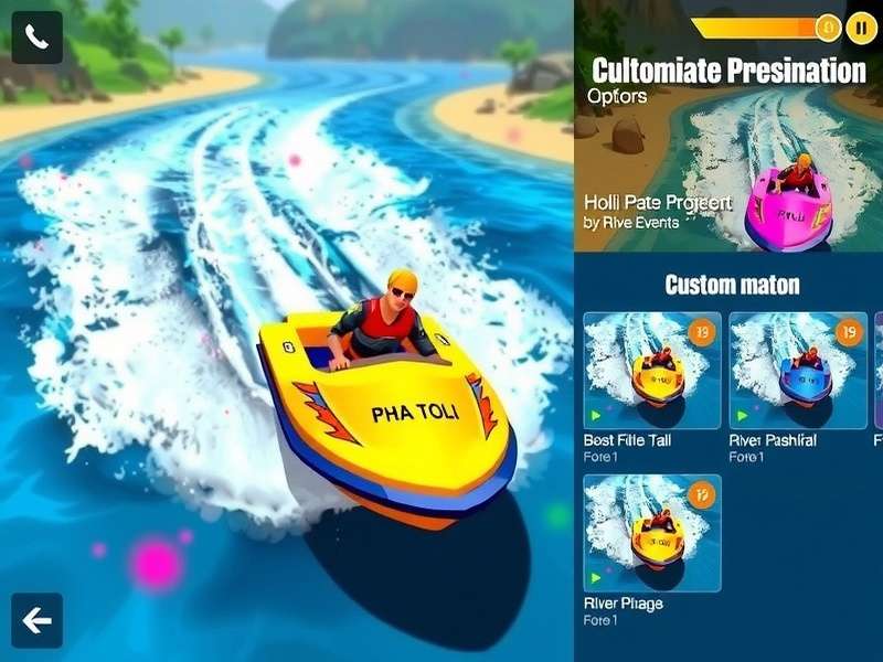 River Rush Rider gameplay screenshot showing water racing action